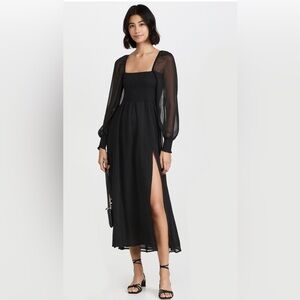 o.p.t. classic women's smocked maxi dress, size S